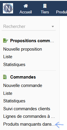 Module produits manquants dans les commandes